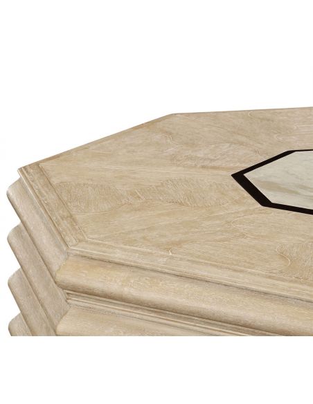 Round and Oval Coffee tables Octagonal Limed Acacia Coffee Table