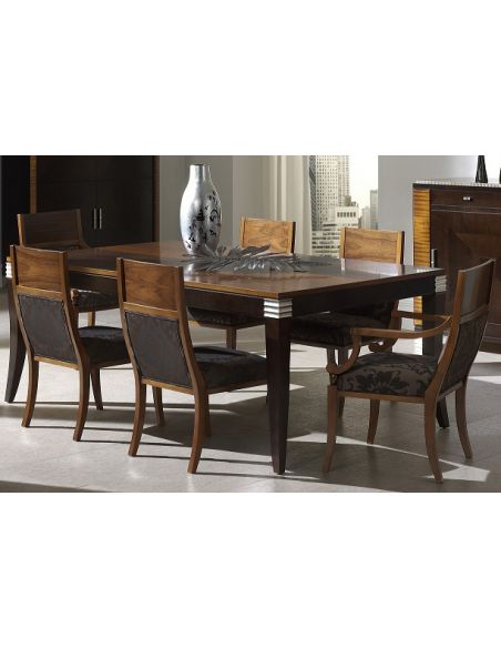 Rectangular Dining Table with Curved Back Chairs
