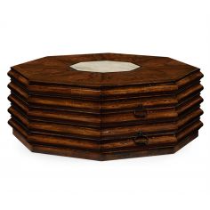 Coffee Tables Octagonal Brown Walnut Coffee Table