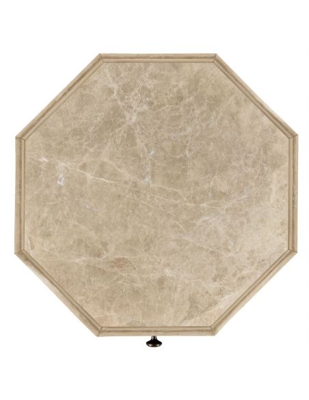 Limed Acacia Octagonal Ridged End Table