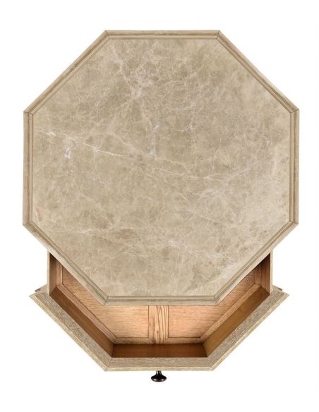 Limed Acacia Octagonal Ridged End Table
