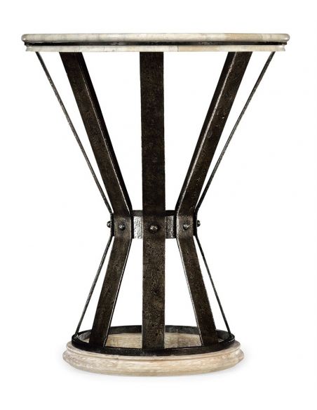 Round and Oval Coffee tables Marble Top Round Coffee Table with Iron Base