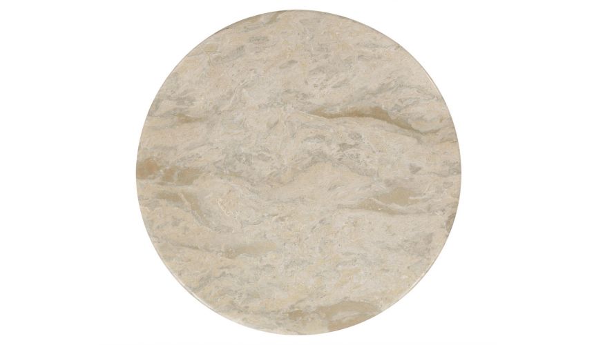 Round and Oval Coffee tables Marble Top Round Coffee Table with Iron Base