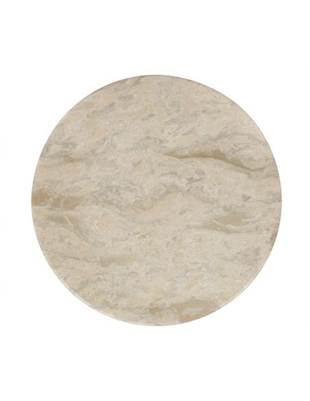 Round and Oval Coffee tables Marble Top Round Coffee Table with Iron Base