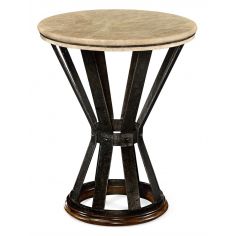 Round and Oval Coffee tables Dark Marble Top Round Coffee Table with Iron Base