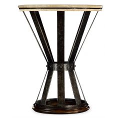 Round and Oval Coffee tables Dark Marble Top Round Coffee Table with Iron Base 2