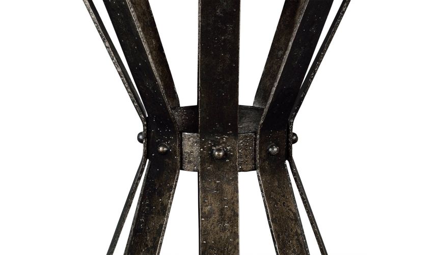 Round and Oval Coffee tables Dark Marble Top Round Coffee Table with Iron Base