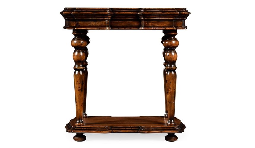 Stylish Distressed Walnut Side Table