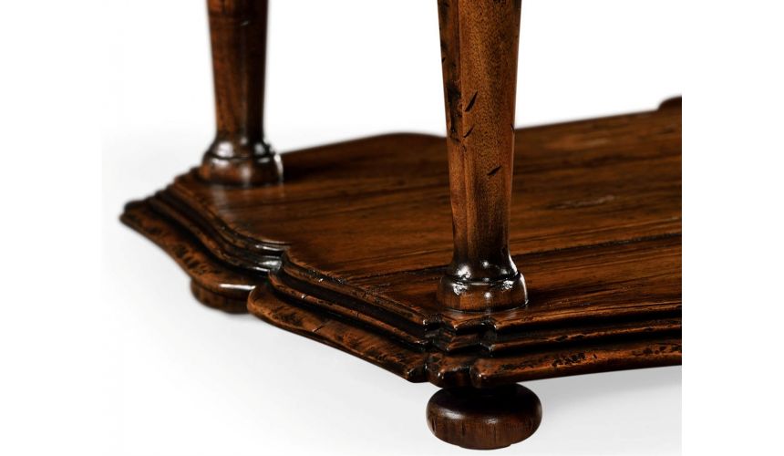 Stylish Distressed Walnut Side Table