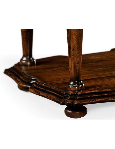 Stylish Distressed Walnut Side Table