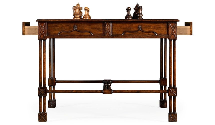 Game Card Tables & Game Chairs Large Gothic Walnut Games Table