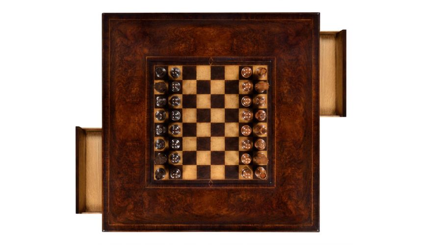 Game Card Tables & Game Chairs Large Gothic Walnut Games Table