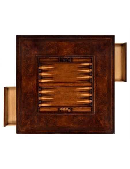 Game Card Tables & Game Chairs Large Gothic Walnut Games Table