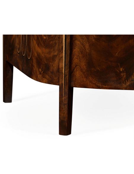 CHAIRS, Leather, Upholstered, Accent Biedermeier Style Serpentine Loveseat