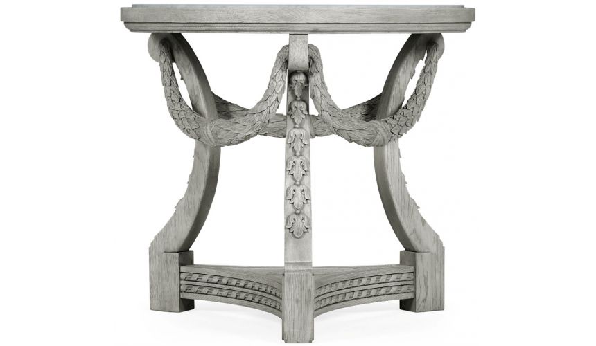 Foyer and Center Tables Round Elegant White Center Table with Marble Top