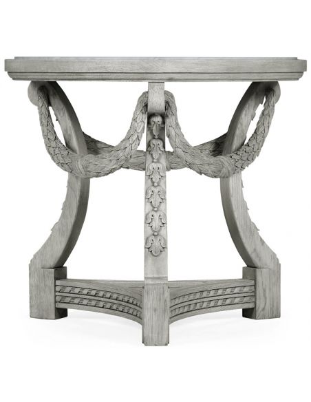 Foyer and Center Tables Round Elegant White Center Table with Marble Top