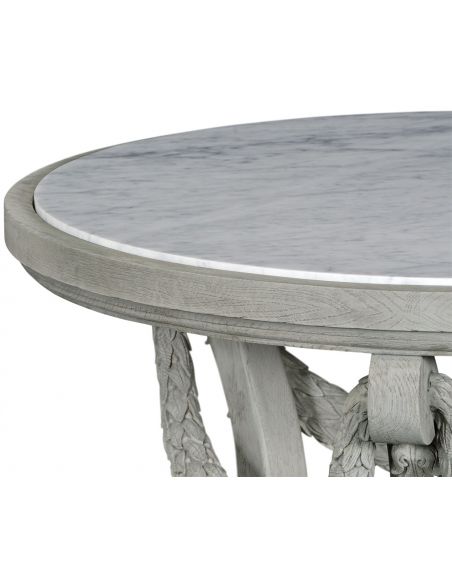 Foyer and Center Tables Round Elegant White Center Table with Marble Top