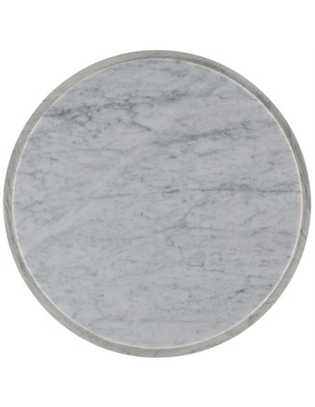 Foyer and Center Tables Round Elegant White Center Table with Marble Top