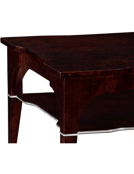 Coffee Tables Black Eucalyptus Rectangular Coffee Table with Tier Underneath
