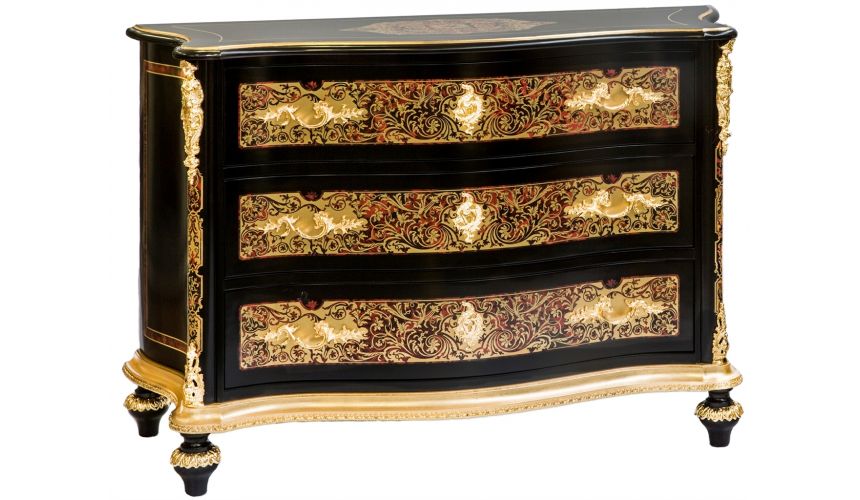 BEDS - Queen, King & California King Sizes Bedroom set from our King Louis Collection Boulle marquetry work