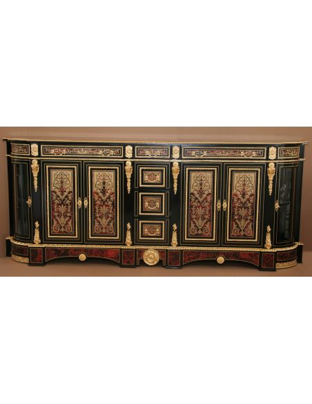 Breakfronts & China Cabinets Luxury breakfront cabinet. King Louis Collection Boulle marquetry work.