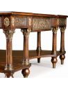 Coffee Tables Luxury cocktail table, mahogany and brass panels, Corinthian capitals