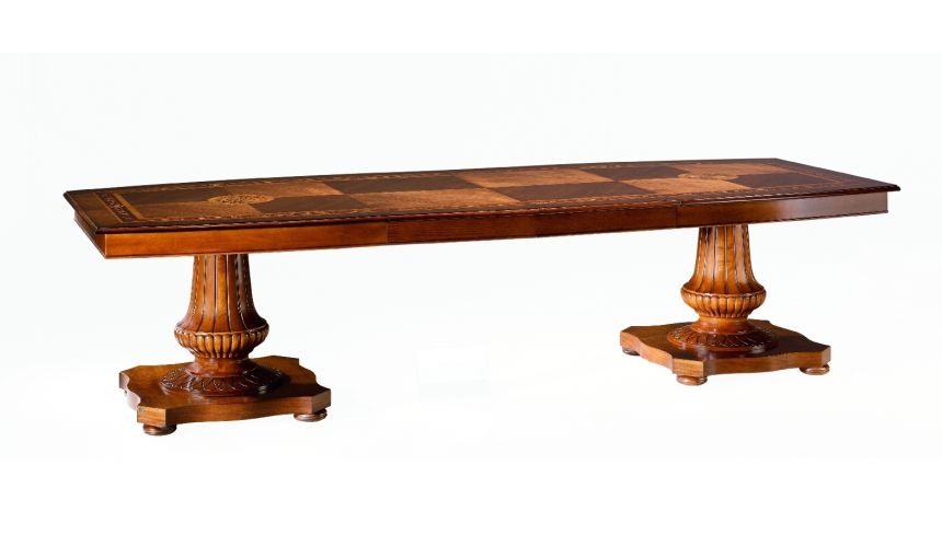 Dining Tables 12 Luxury extending dining table. Exquisite marquetry