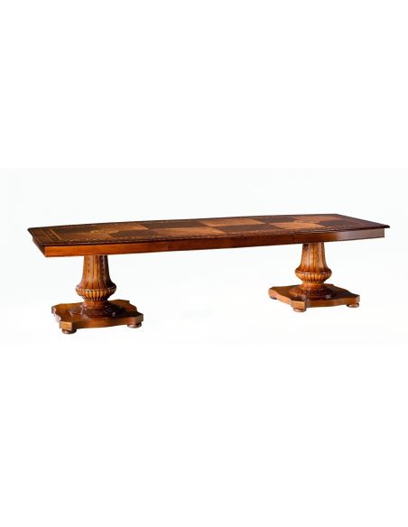Dining Tables 12 Luxury extending dining table. Exquisite marquetry