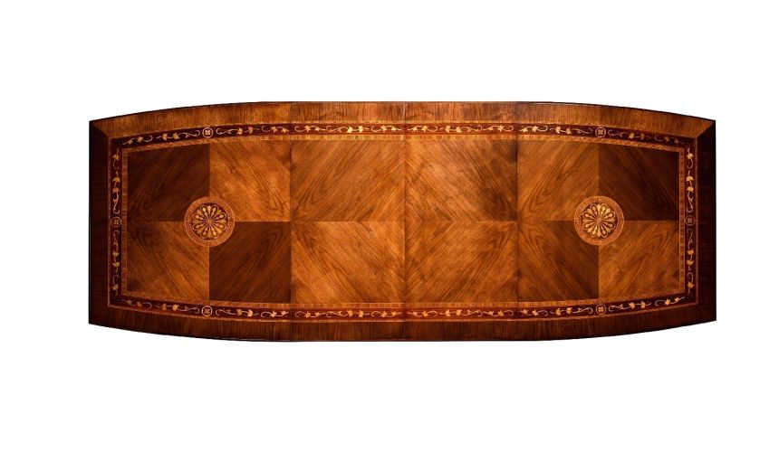 Dining Tables 12 Luxury extending dining table. Exquisite marquetry