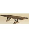 Dining Tables Luxury dining room furniture table with Stone inlay top and iron work