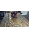 Dining Tables Luxury dining room furniture table with Stone inlay top and iron work