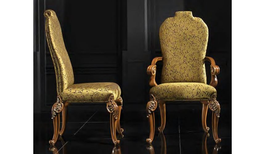 Dining Tables Fine carvings and marquetry highlight this luxury dining set.