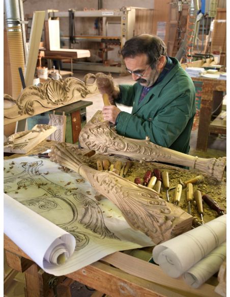 Dining Tables Fine carvings and marquetry highlight this luxury dining set.