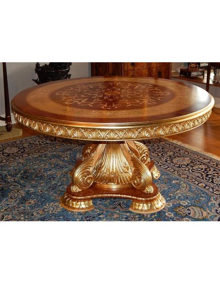 11 Luxury foyer center table. Exquisite marquetry and detail work.