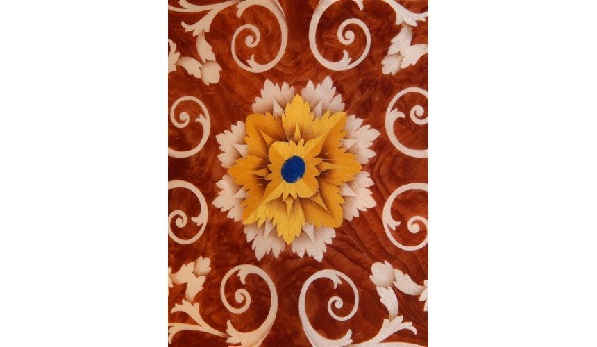 Dining Tables 11 Luxury foyer center table. Exquisite marquetry and detail work.