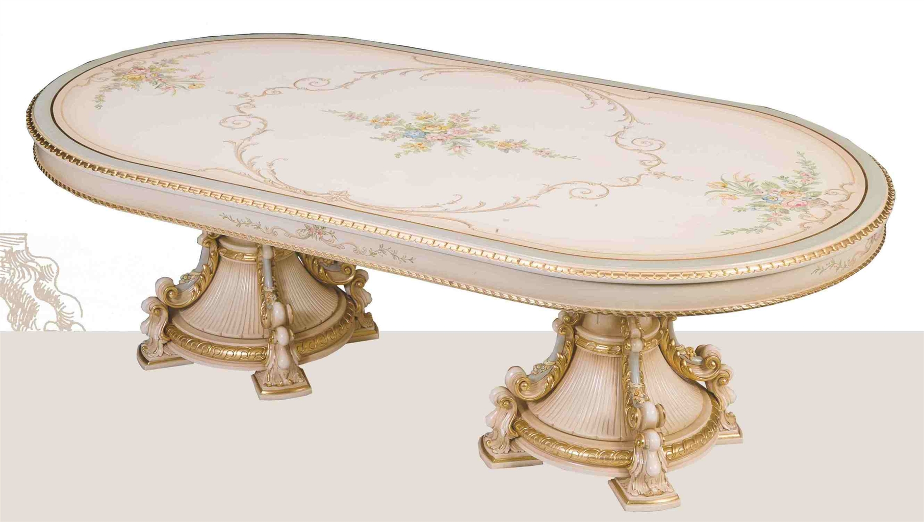Dining Tables Venetian Hand painted high style dining set.