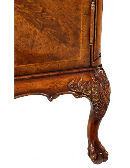 Square & Rectangular Side Tables Rectangular Luxury Furniture Crotch Walnut Two Door Cabinet, Bedside