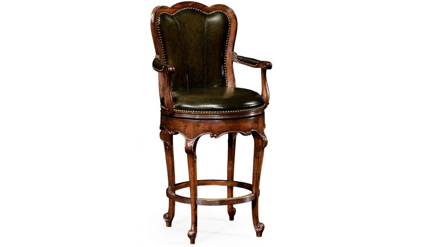 Luxury Leather & Upholstered Furniture Luxury Furniture, Swivel Leather Barstool