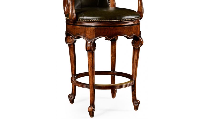 Luxury Leather & Upholstered Furniture Luxury Furniture, Swivel Leather Barstool