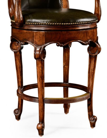 Luxury Leather & Upholstered Furniture Luxury Furniture, Swivel Leather Barstool