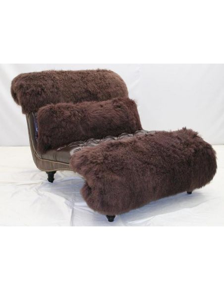 Luxury furniture. Chocolate Snow tip Hair hide chaise
