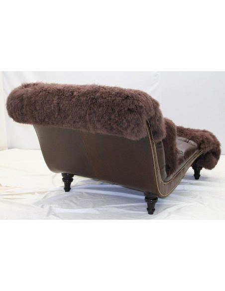 Luxury furniture. Chocolate Snow tip Hair hide chaise