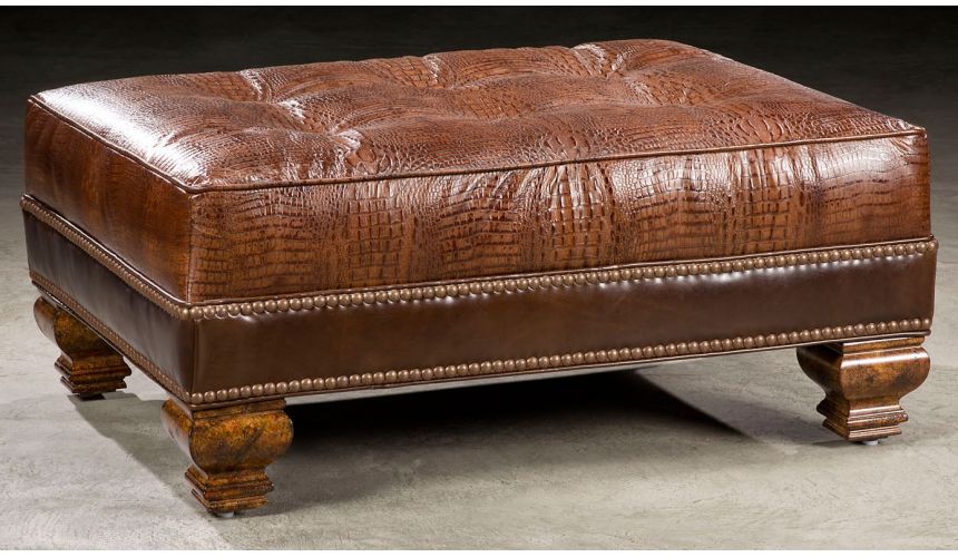 Luxury Leather & Upholstered Furniture Luxury leather ottoman. 661