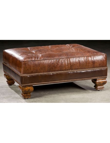 Luxury leather ottoman. 661