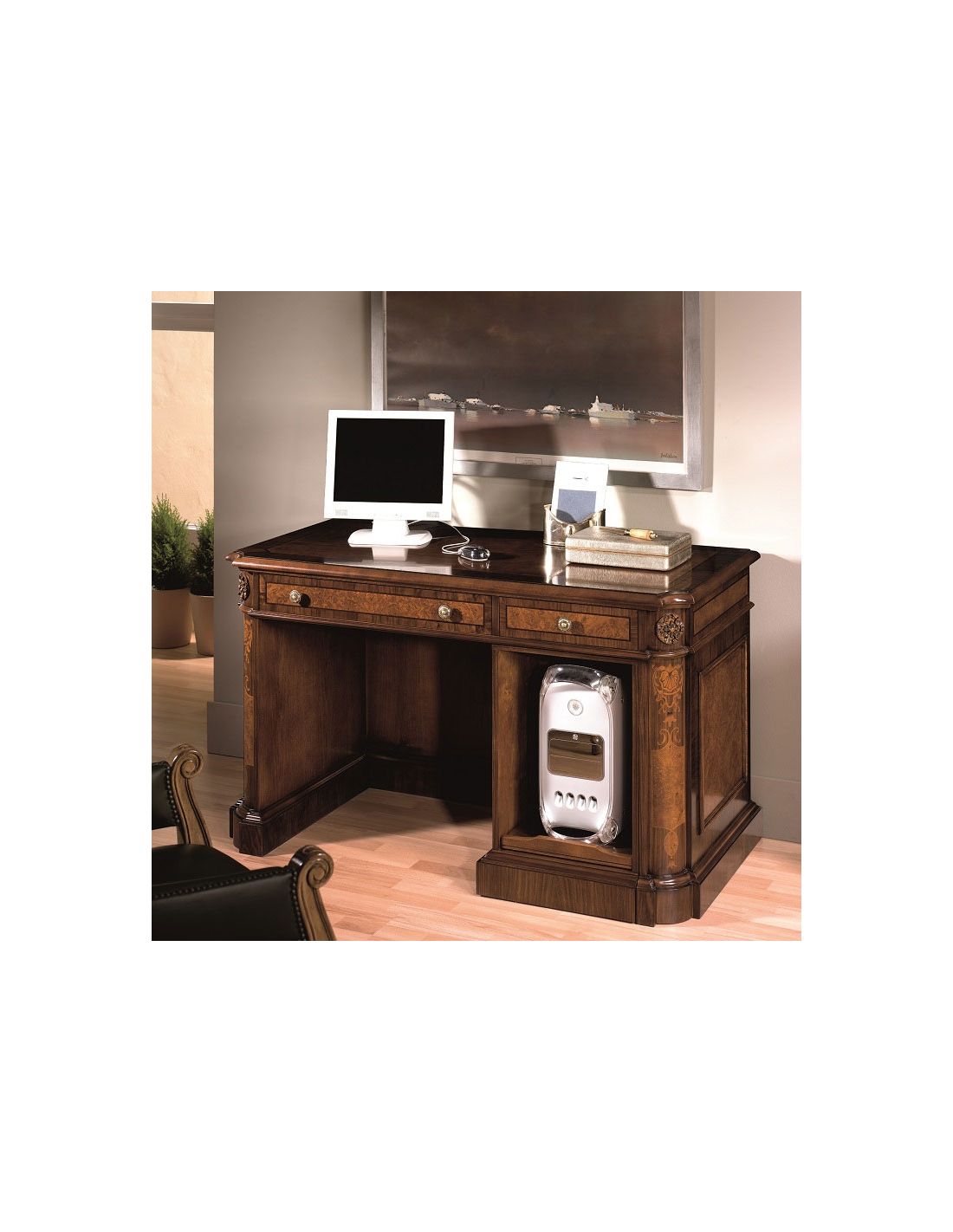 Executive Desk With Computer Tower Storage