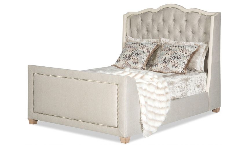 BEDS - Queen, King & California King Sizes Luxury modern style bed with tufted headboard
