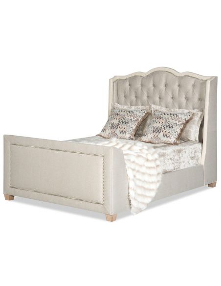 Luxury modern style bed with tufted headboard