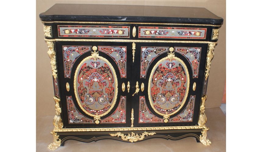 Furniture Masterpieces Luxury side cabinet. King Louis Collection Boulle marquetry work.