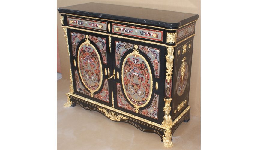 Furniture Masterpieces Luxury side cabinet. King Louis Collection Boulle marquetry work.