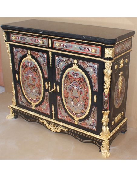 Furniture Masterpieces Luxury side cabinet. King Louis Collection Boulle marquetry work.